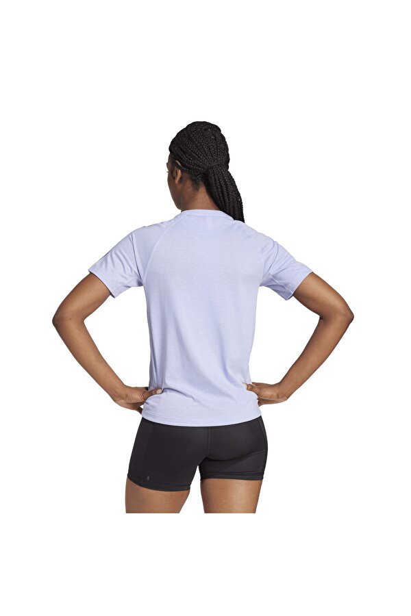 Own The Run 3-Stripes Kadın Mor Yuvarlak Yaka Tişört