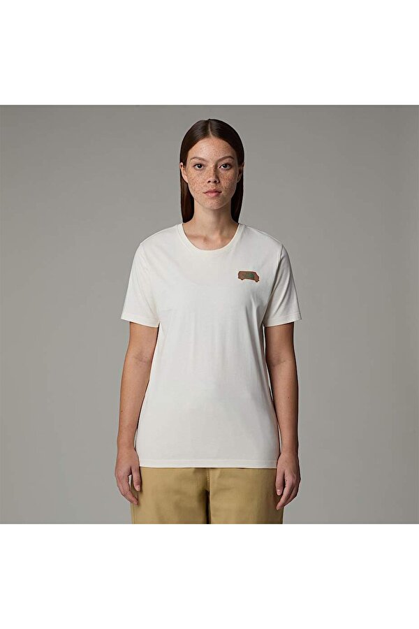 Outdoor Graphic Kadın Beyaz Yuvarlak Yaka Tişört