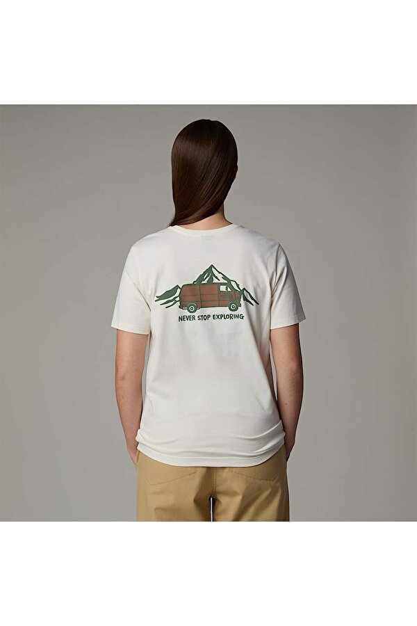 Outdoor Graphic Kadın Beyaz Yuvarlak Yaka Tişört