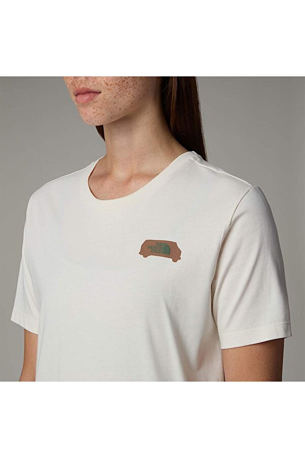 Outdoor Graphic Kadın Beyaz Yuvarlak Yaka Tişört