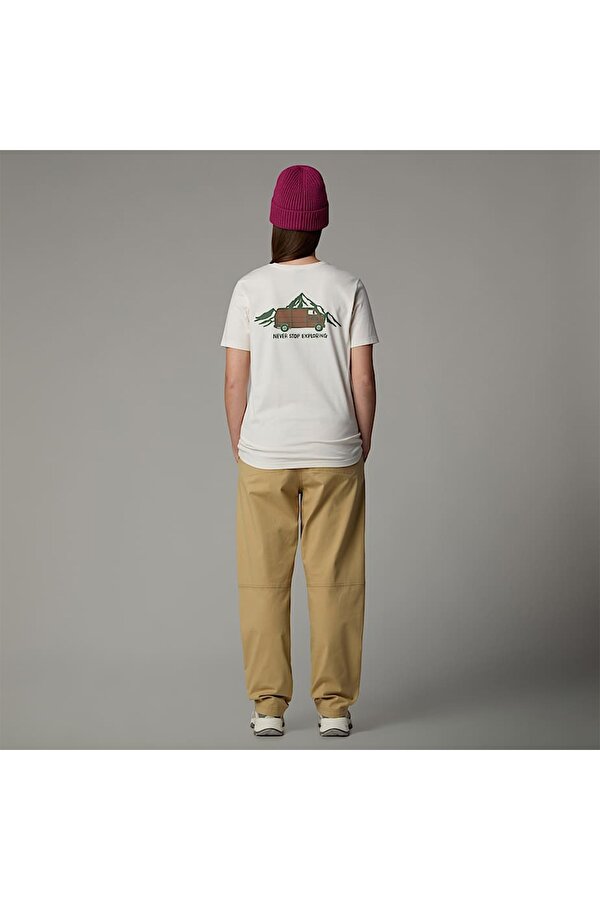 Outdoor Graphic Kadın Beyaz Yuvarlak Yaka Tişört