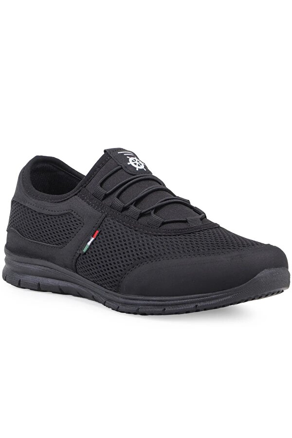 Erkek Siyah Siyah Rahat Taban Günlük Yürüyüş Koşu Sneaker Spor Ayakkabı KVN-5045-SNKR