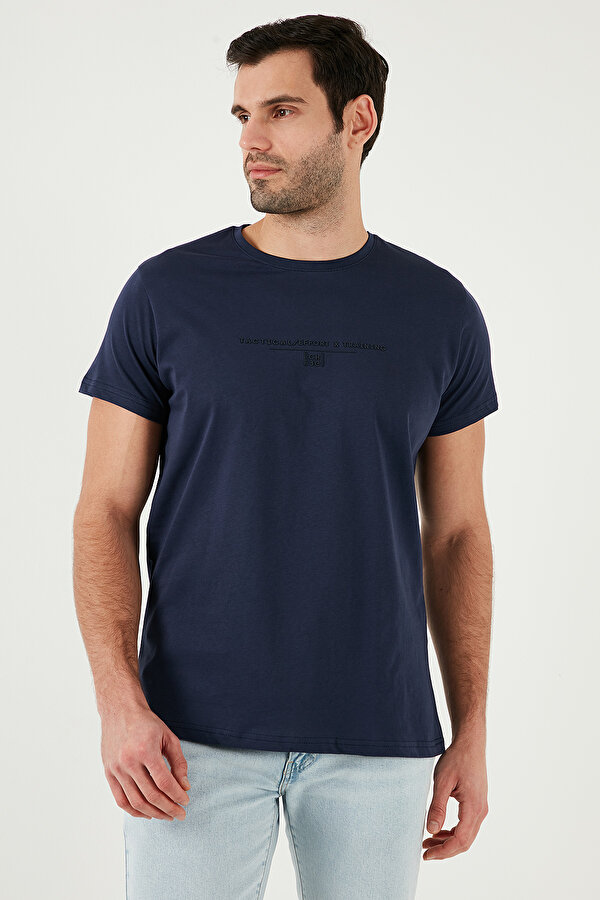 Erkek T Shirt 541S31 Açık Gri-Beyaz-Lacivert