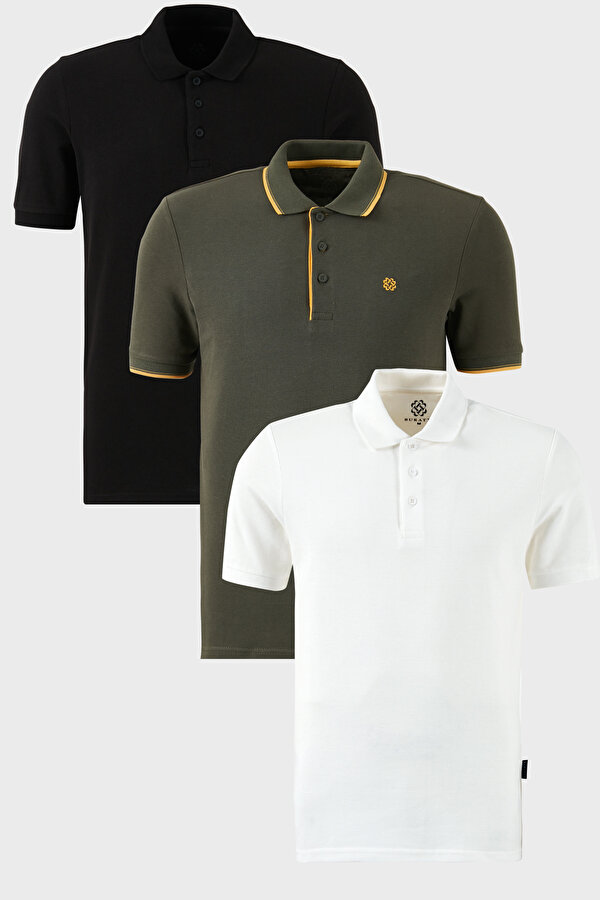 Erkek T Shirt 590211827S3 Siyah-Beyaz-Hakisarı