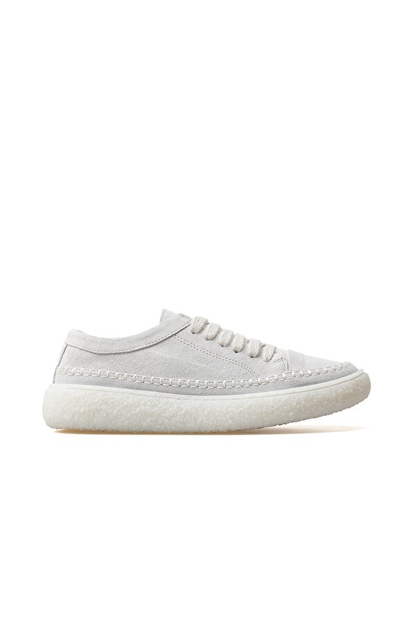 Kadın Hakiki Deri Sneaker Ayakkabı 25y D25ya-240 Z Beyaz Süet