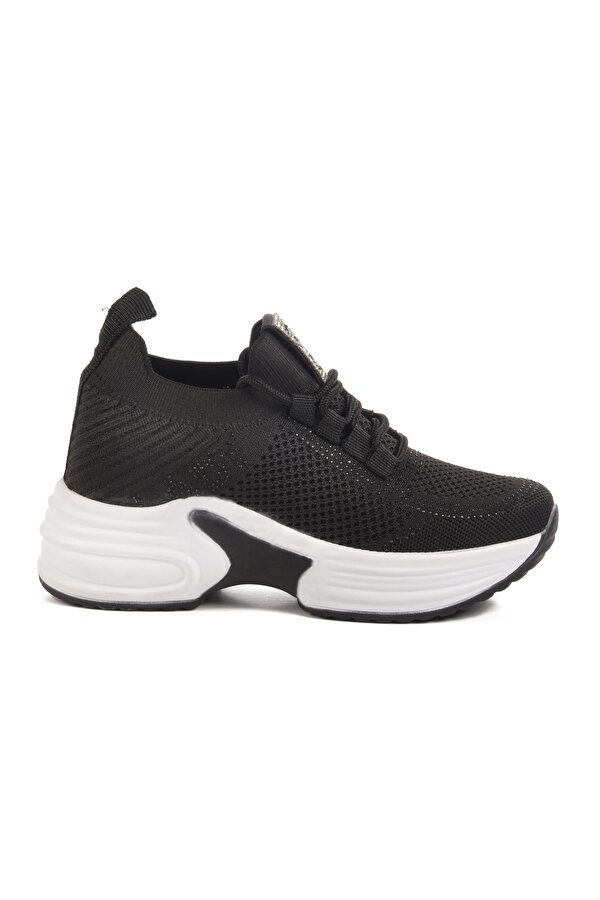 Siyah Triko Kalın Taban Kadın Sneaker Lady 5002 Z