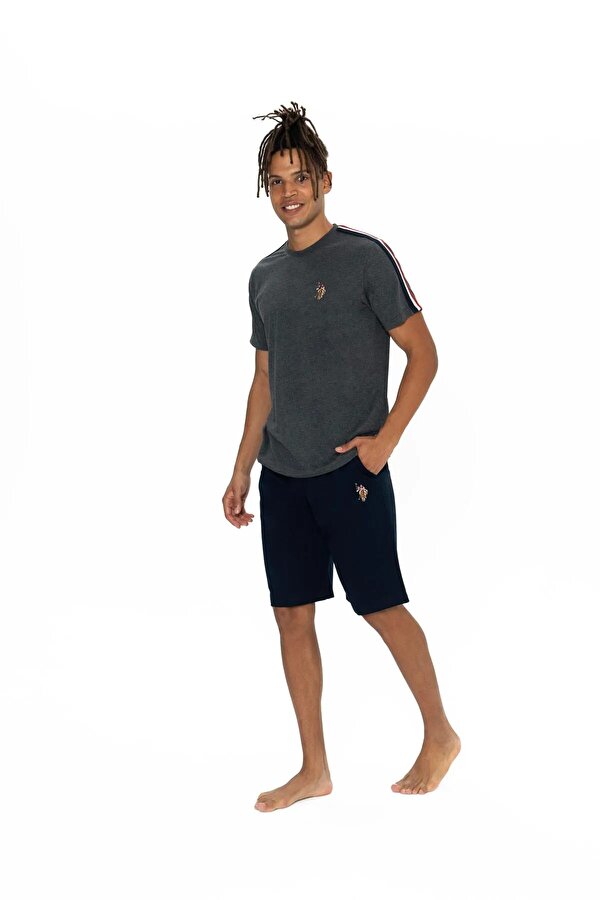 Erkek Yuvarlak Yaka Pijama Şort Takım