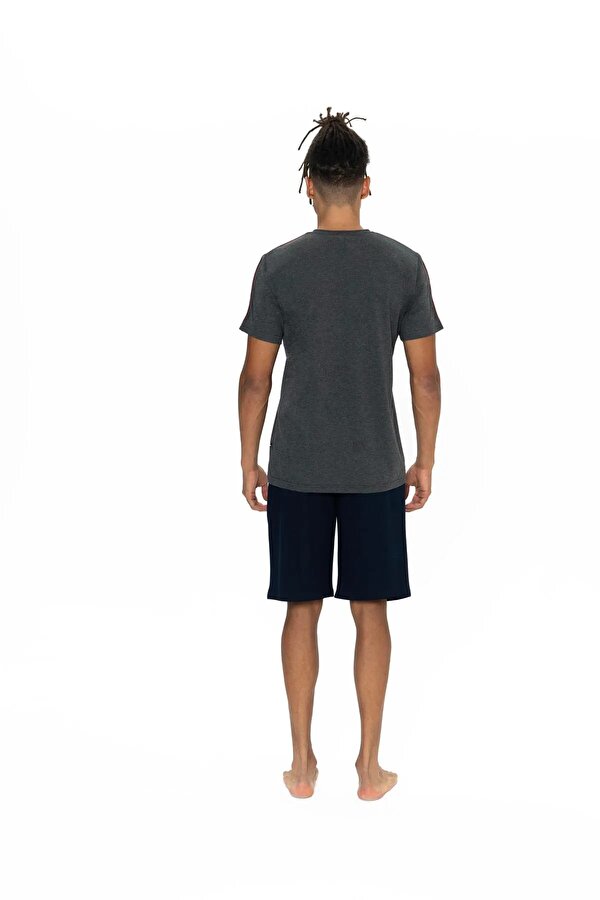 Erkek Yuvarlak Yaka Pijama Şort Takım