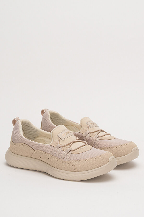 Kadın Spor Sneaker Babet Esnek, Yumuşak, Hafif, Günlük Ayakkabı Bej