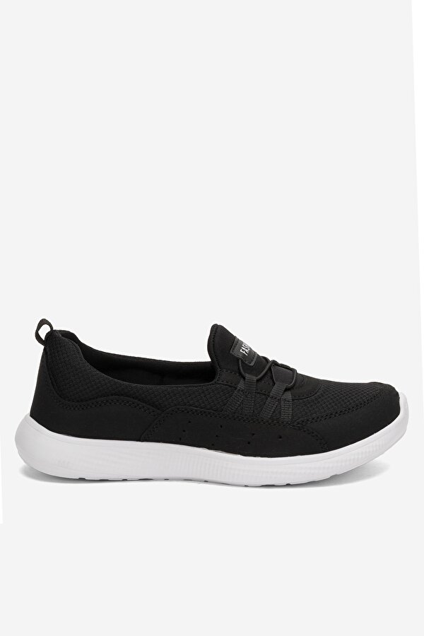 Kadın Spor Sneaker Babet Esnek, Yumuşak, Hafif, Günlük Ayakkabı Siyah Beyaz