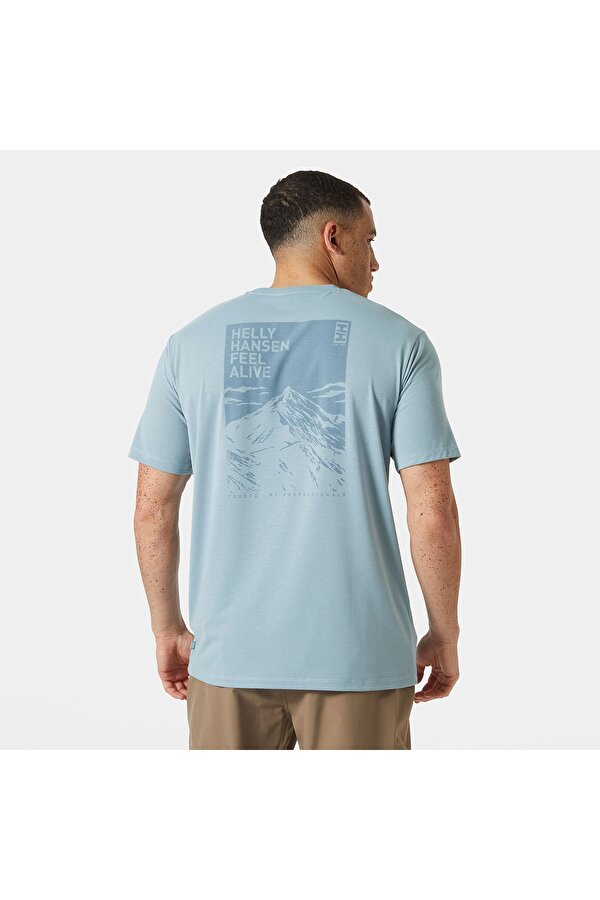 Skog Recycled Graphic Erkek Mavi Yuvarlak Yaka Tişört