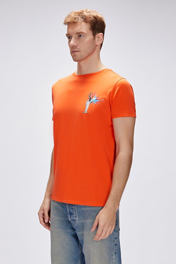 Endless Turuncu Erkek Baskılı Tişört