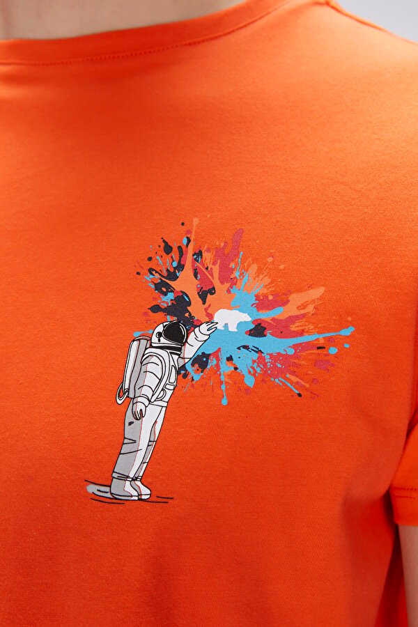 Endless Turuncu Erkek Baskılı Tişört