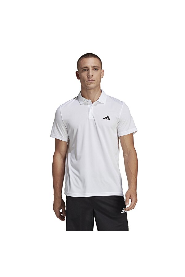 Train Essentials Base Erkek Beyaz Polo Yaka Sweatshirt