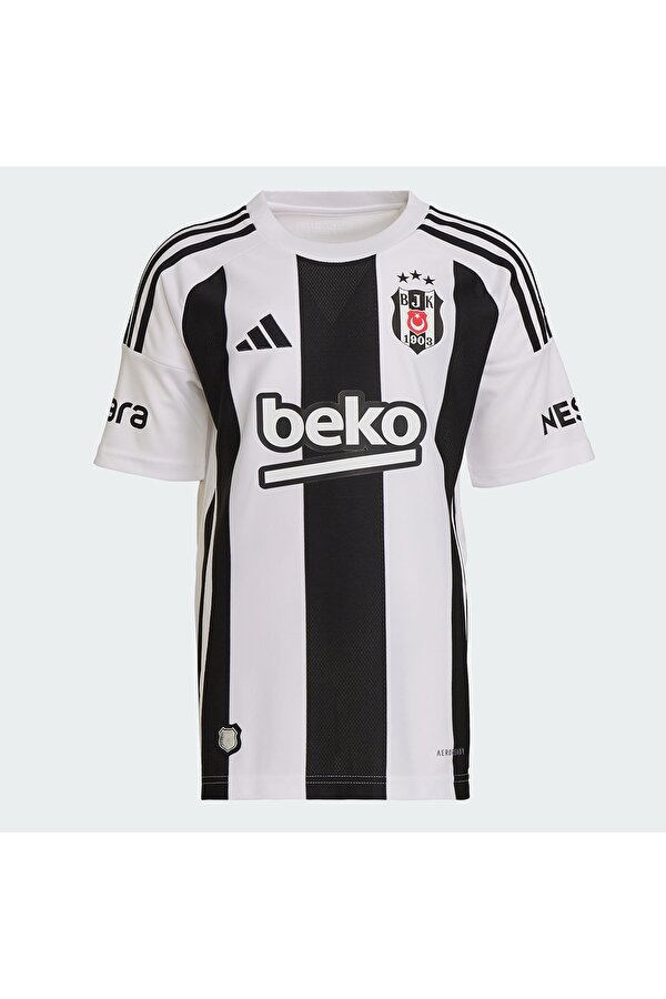 Beşiktaş Striped 24 Çocuk Beyaz Yuvarlak Yaka Forma