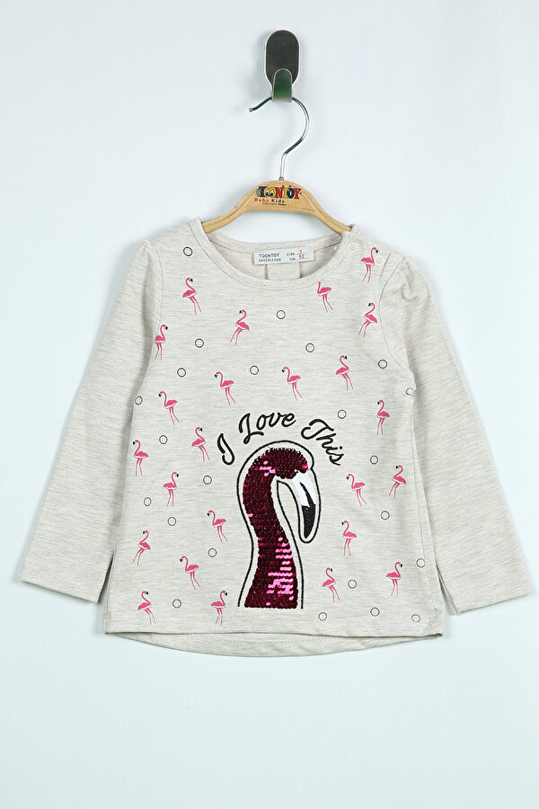 Toontoy Kız Bebek Flamingo Nakışlı T-Shirt