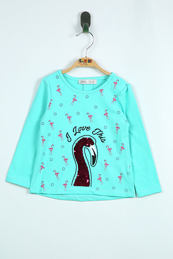 Toontoy Kız Bebek Flamingo Nakışlı T-Shirt