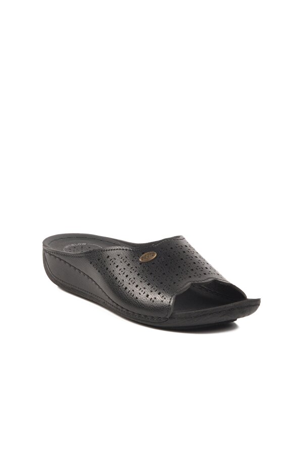 Aspor Siyah Anatomik Kadın Düz Terlik