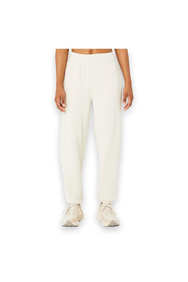 2032C844  Logo Sweatpant Alti Krem Kadın Eşofman Altı