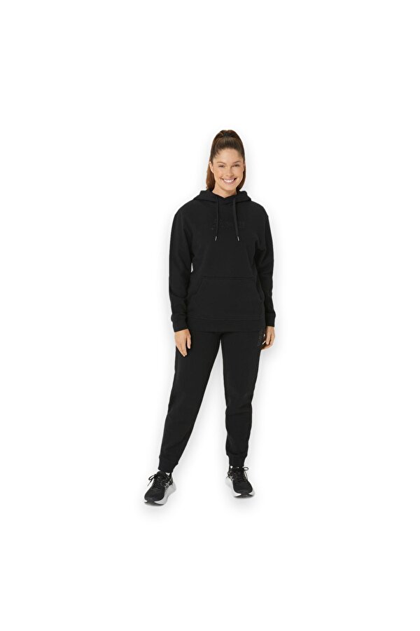 2032C844  Logo Sweatpant Alti Siyah Kadın Eşofman Altı