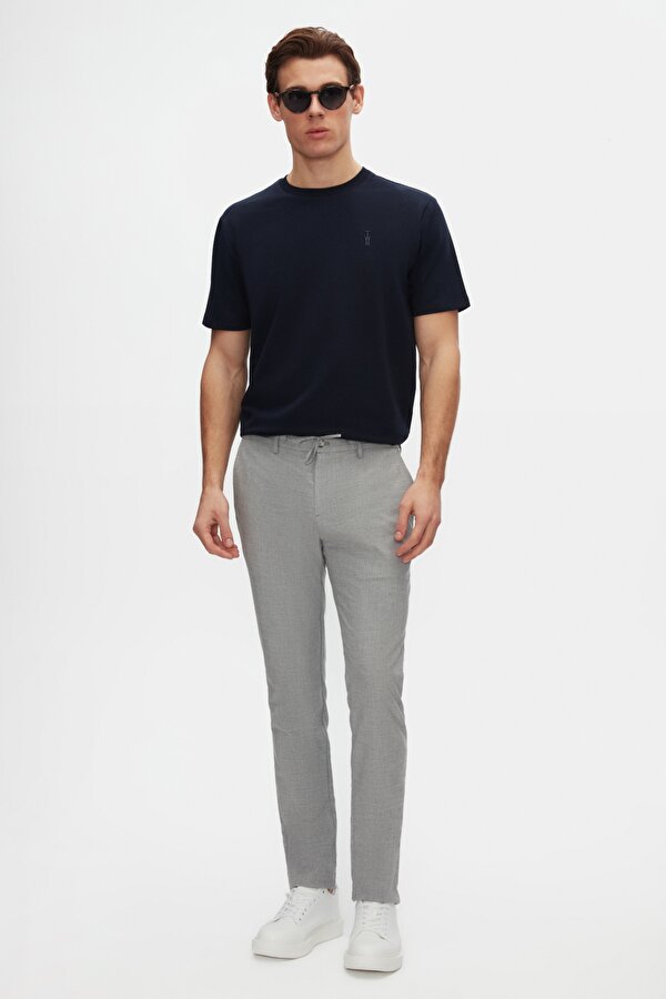 Slim Fit Lacivert Baskılı T-Shirt