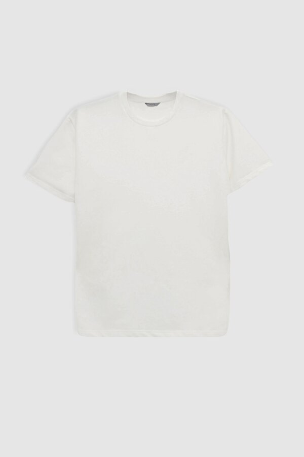 Slim Fit Ekru Baskılı T-Shirt