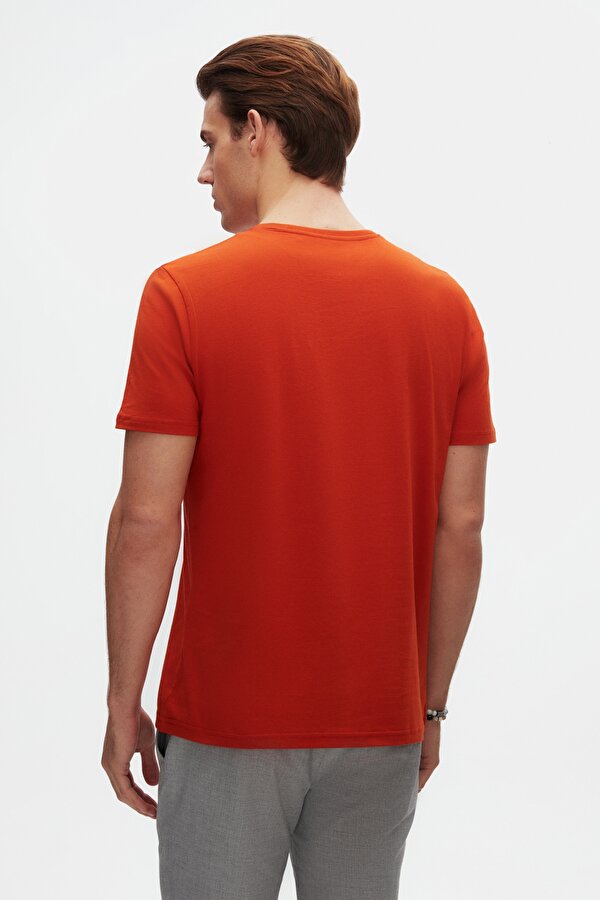 Ds Damat Slim Fit Kiremit Bisiklet Yaka %100 Pamuklu Nefes Alabilen T-Shirt