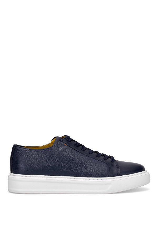 152-17494 Erkek Hakiki Deri Klasik Sneaker Lacivert