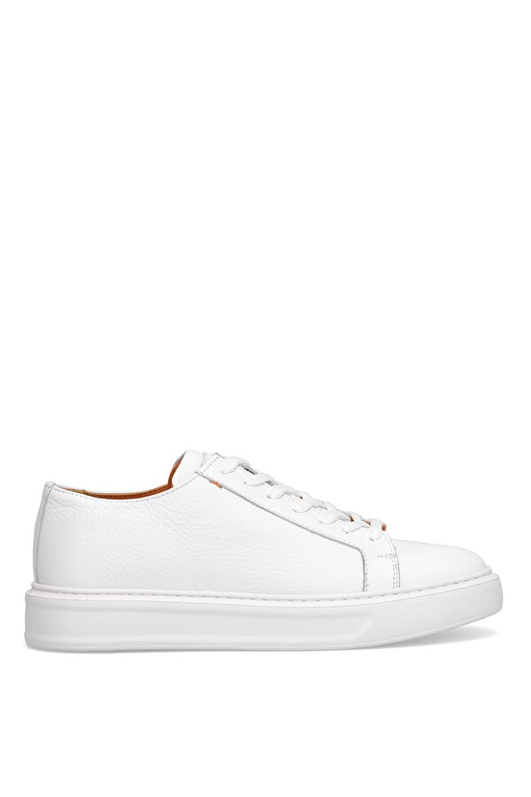 152-17494 Erkek Hakiki Deri Klasik Sneaker Beyaz