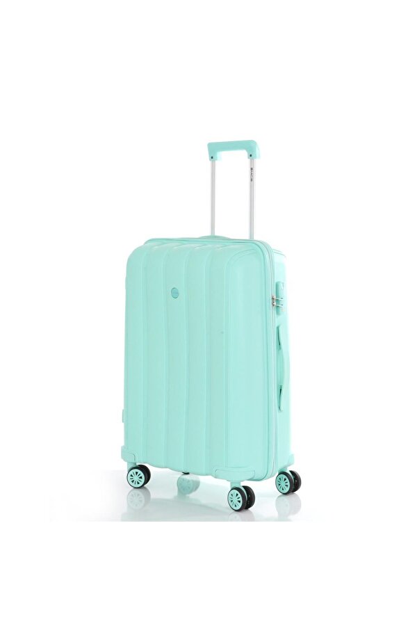 Bavul Orta ve Kabin 2li Set Kırılmaz Silikon Valiz V305 Mint