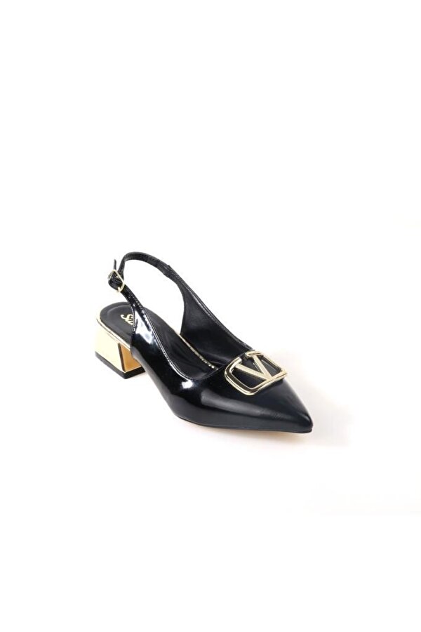 Sprs 02828 4 Cm Topuklu Kadın Arkası Açık Stiletto Ayakkabı