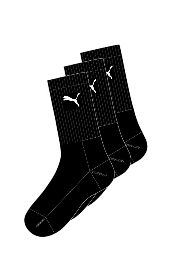 CREW SOCK 3P Siyah Erkek Çorap