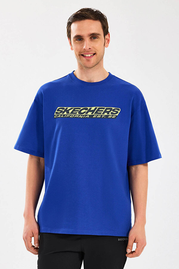 M Heavyweight Graphic Tee Mavi Erkek Kısa Kol T-Shirt