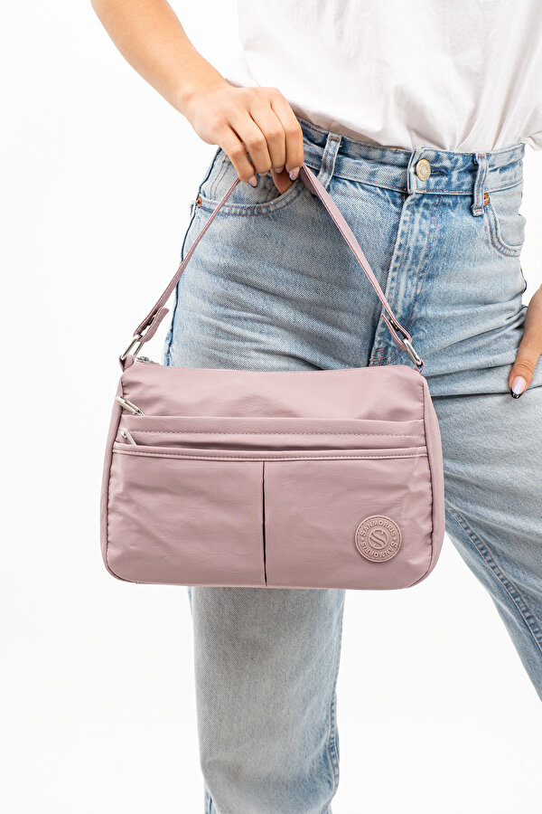 Sn-4009 Kadın Suya Dayanıklı Paraşüt Kumaş  El Omuz Çantası Kol Çantası Çapraz Çantası LİLA