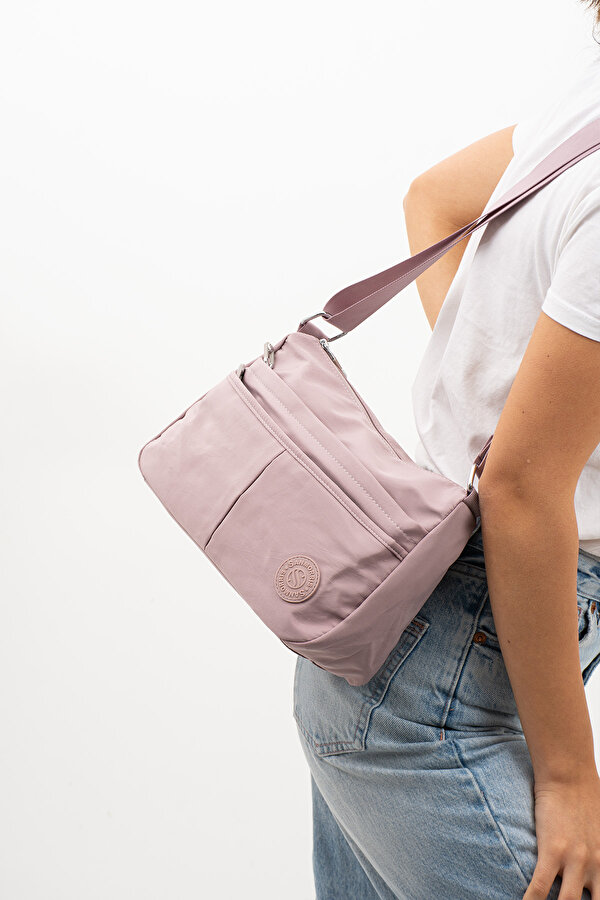 Sn-4009 Kadın Suya Dayanıklı Paraşüt Kumaş  El Omuz Çantası Kol Çantası Çapraz Çantası LİLA