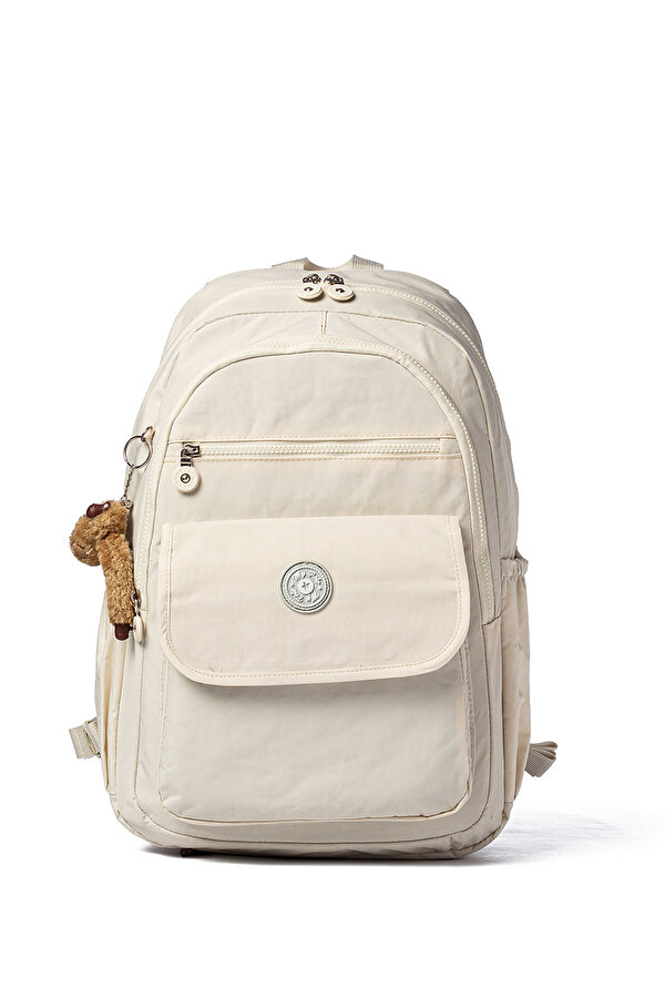 My Polo 8615 Klinkır Okul çantası Sırt Çanta Günlük Gezi Spor Seyahat Tatil Çok Gözlü Laptop Bölmeli KREM