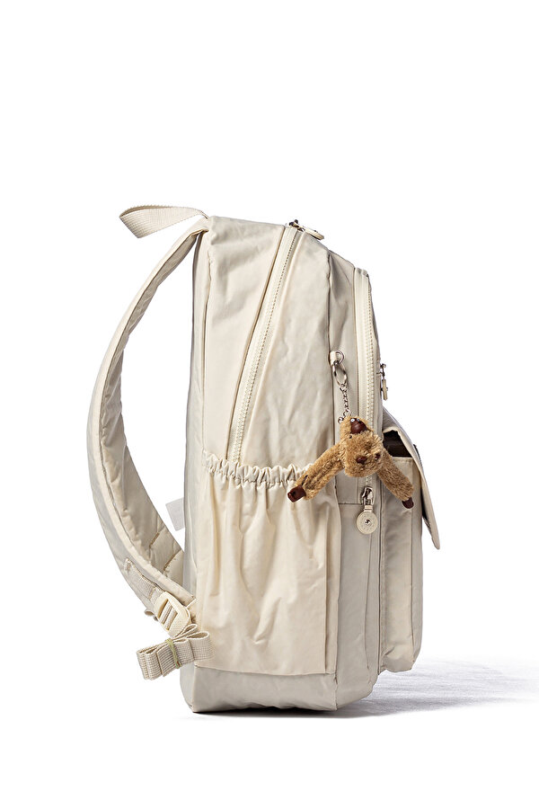 My Polo 8615 Klinkır Okul çantası Sırt Çanta Günlük Gezi Spor Seyahat Tatil Çok Gözlü Laptop Bölmeli KREM