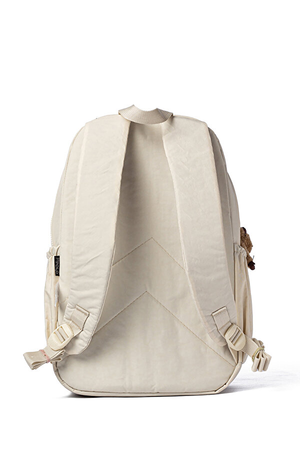 My Polo 8615 Klinkır Okul çantası Sırt Çanta Günlük Gezi Spor Seyahat Tatil Çok Gözlü Laptop Bölmeli KREM