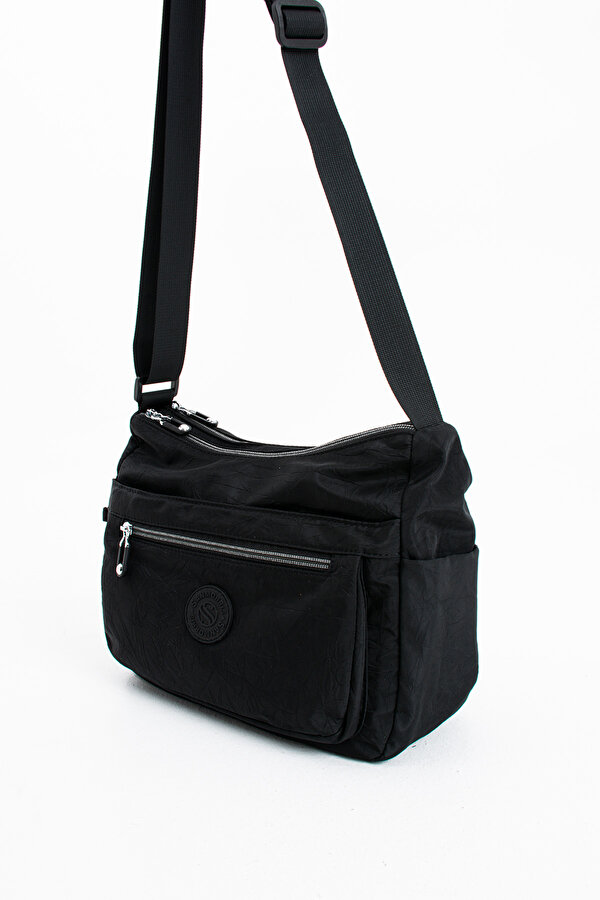 Sn-4008 Kadın Suya Dayanıklı Paraşüt Kumaş  El Omuz Çantası Kol Çantası Çapraz Çantası SİYAH