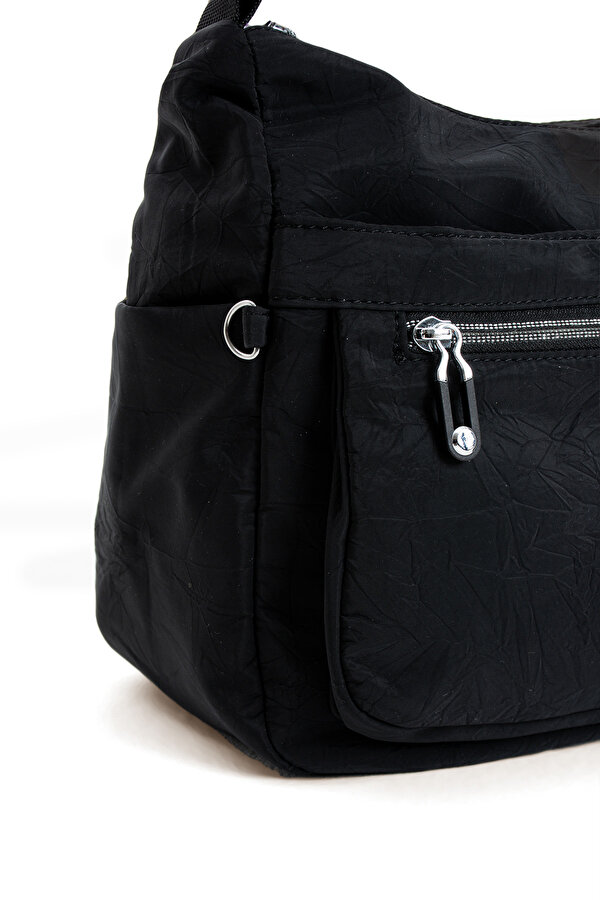 Sn-4008 Kadın Suya Dayanıklı Paraşüt Kumaş  El Omuz Çantası Kol Çantası Çapraz Çantası SİYAH