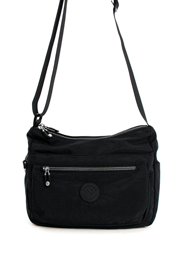 Sn-4008 Kadın Suya Dayanıklı Paraşüt Kumaş  El Omuz Çantası Kol Çantası Çapraz Çantası SİYAH