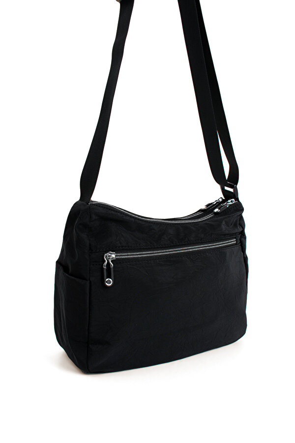 Sn-4008 Kadın Suya Dayanıklı Paraşüt Kumaş  El Omuz Çantası Kol Çantası Çapraz Çantası SİYAH