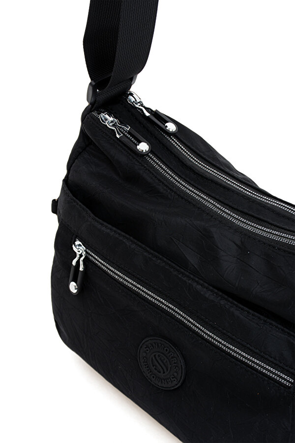 Sn-4008 Kadın Suya Dayanıklı Paraşüt Kumaş  El Omuz Çantası Kol Çantası Çapraz Çantası SİYAH