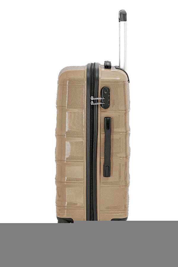 FOCUX 23  Kabin Boy(küçükboy) Kırılmaz Polipropilen Valiz Seyahat Tatil Çeyiz Tekerlekli GOLD