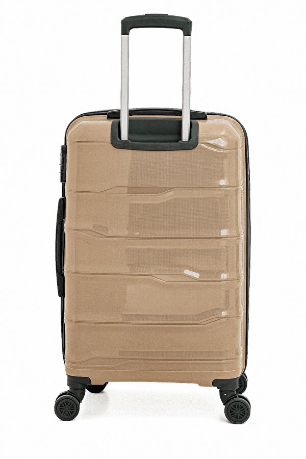 FOCUX 23  3  lü Set Kırılmaz Polipropilen Valiz Seyahat Tatil Çeyiz Tekerlekli GOLD