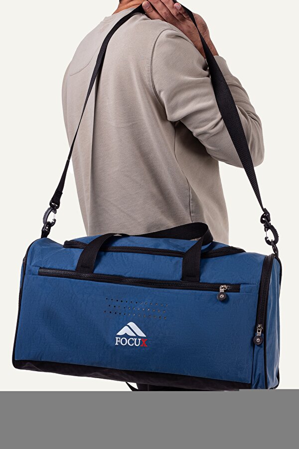 Nil-08 SPOR ÇANTASI SEYAHAT ÇANTASI EL VALİZİ GYM SPOR SALONU AYAKKABI BÖLMELİ MAVİ