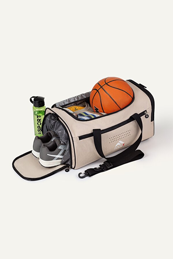 Nil-08 SPOR ÇANTASI SEYAHAT ÇANTASI EL VALİZİ GYM SPOR SALONU AYAKKABI BÖLMELİ KUM