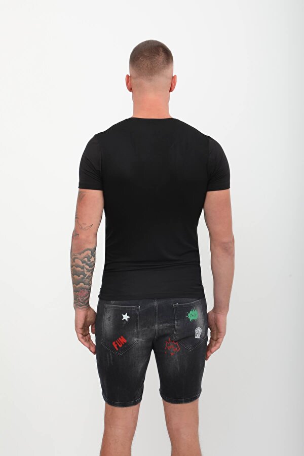 Bisiklet Yaka Basic Tişört Siyah