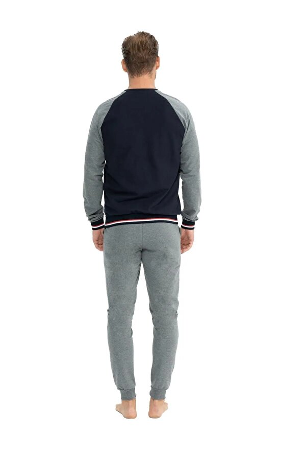 Erkek Uzun Kollu Paçaları Lastikli Pijama Takımı
