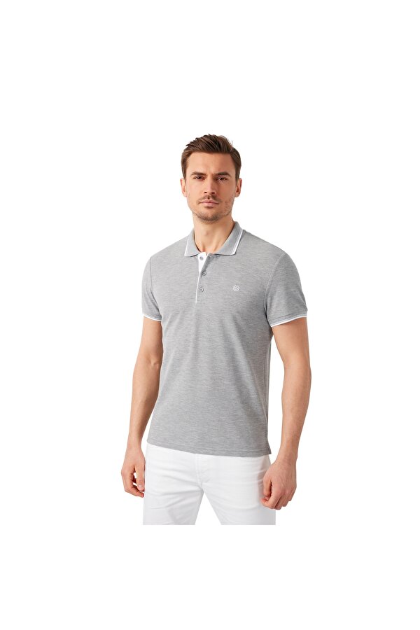 Erkek Polo Yaka T Shirt 5902118 GRİ MELANJ